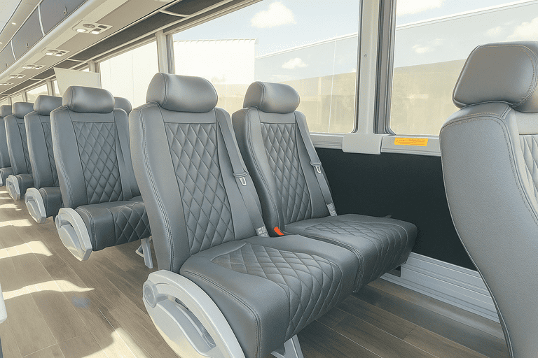 interior of Utica Charter Bus charter bus