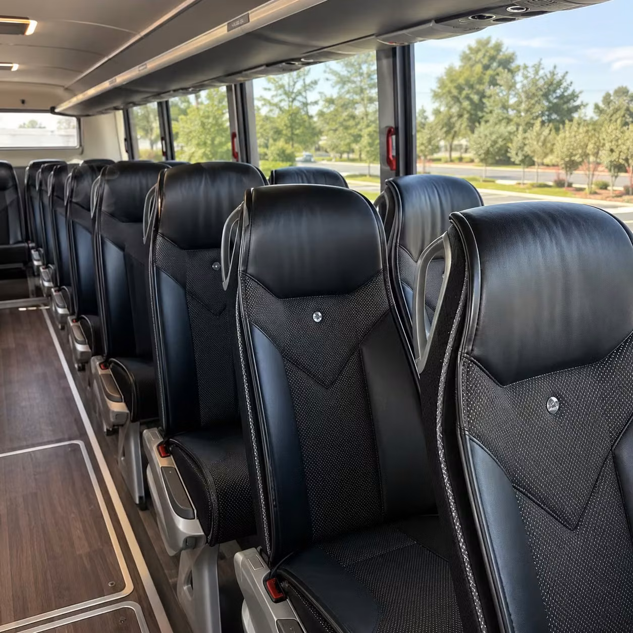 56 passenger charter bus inside